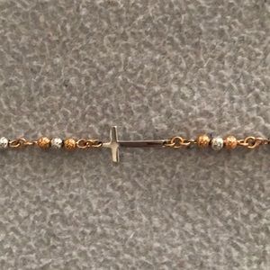 Rose gold and sterling silver bracelet